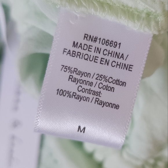 NWT Young Fabulous & Broke Geneva Wide Leg Tie Front Eyelet Pants Mint Green - Picture 7 of 9